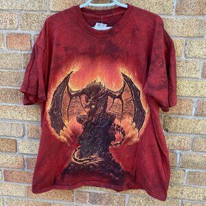 Vintage Skullbone Dragon Graphic T Shirt XL Tie Dye